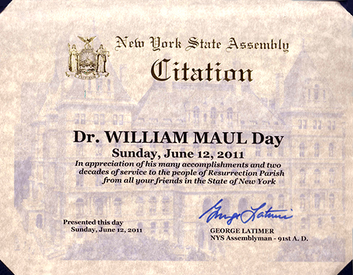 William Maul Day Citation